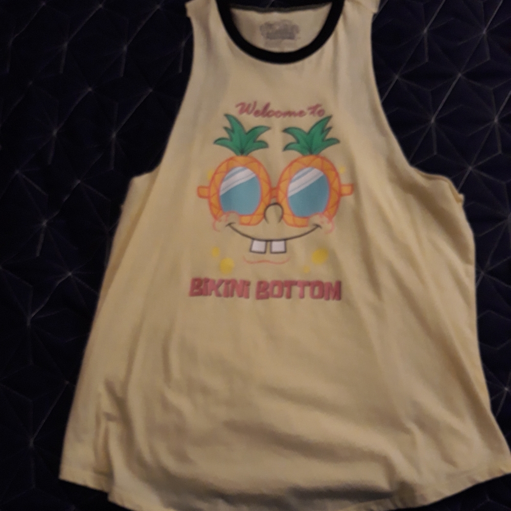Yellow spongebob tank top